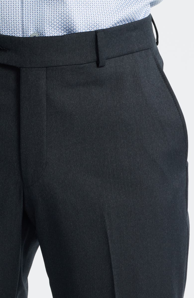 Berle Flat Front Serge Twill Dress Pants, Alternate, color, Char Grey