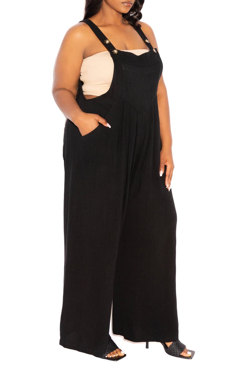 BUXOM COUTURE Wide Leg Jumpsuit, Alternate, color, Black