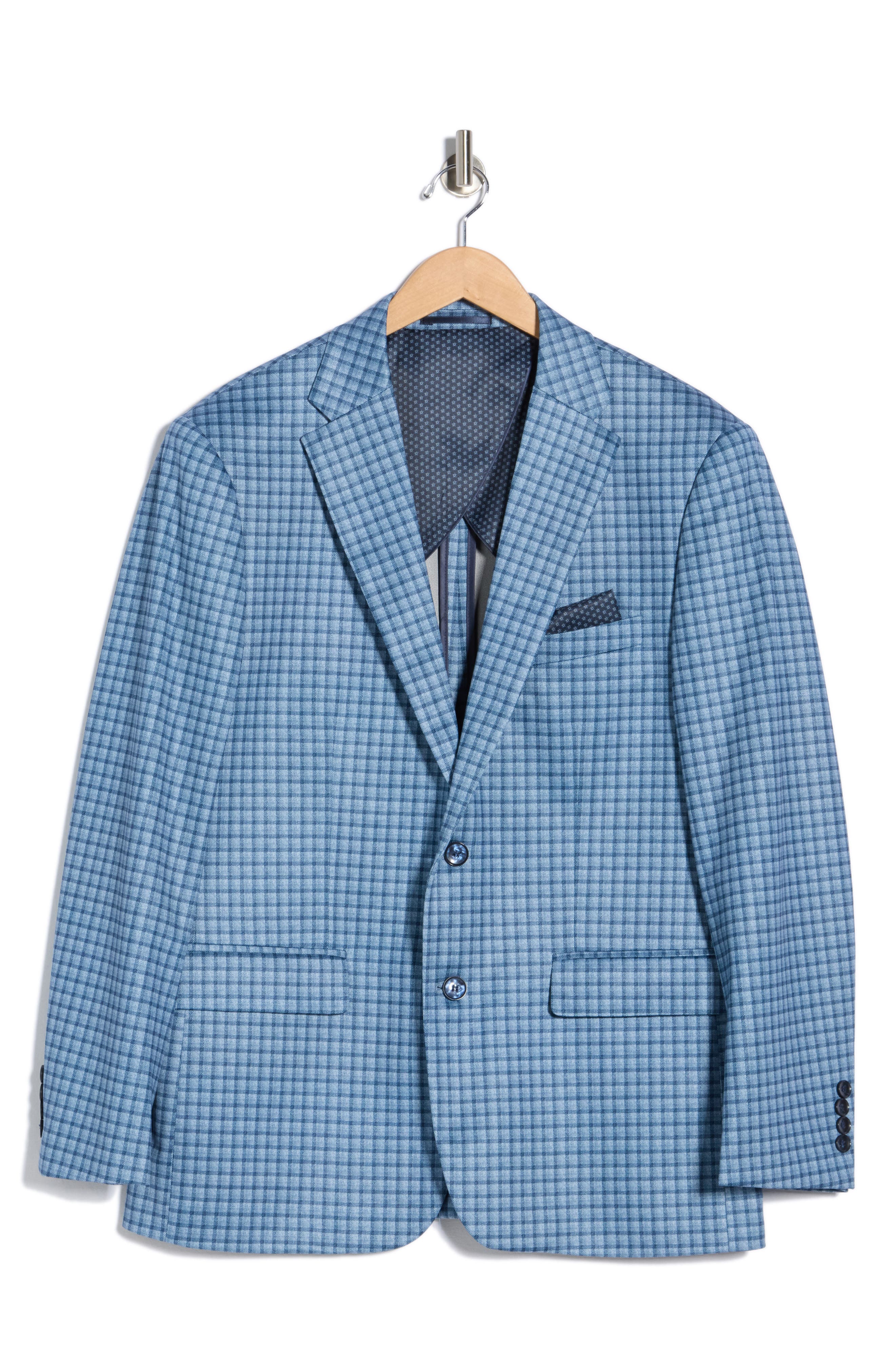 Duchamp Slim Fit Plaid 4-Way Stretch Sport Coat