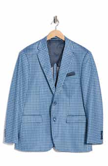 Duchamp Slim Fit Plaid 4-Way Stretch Sport Coat