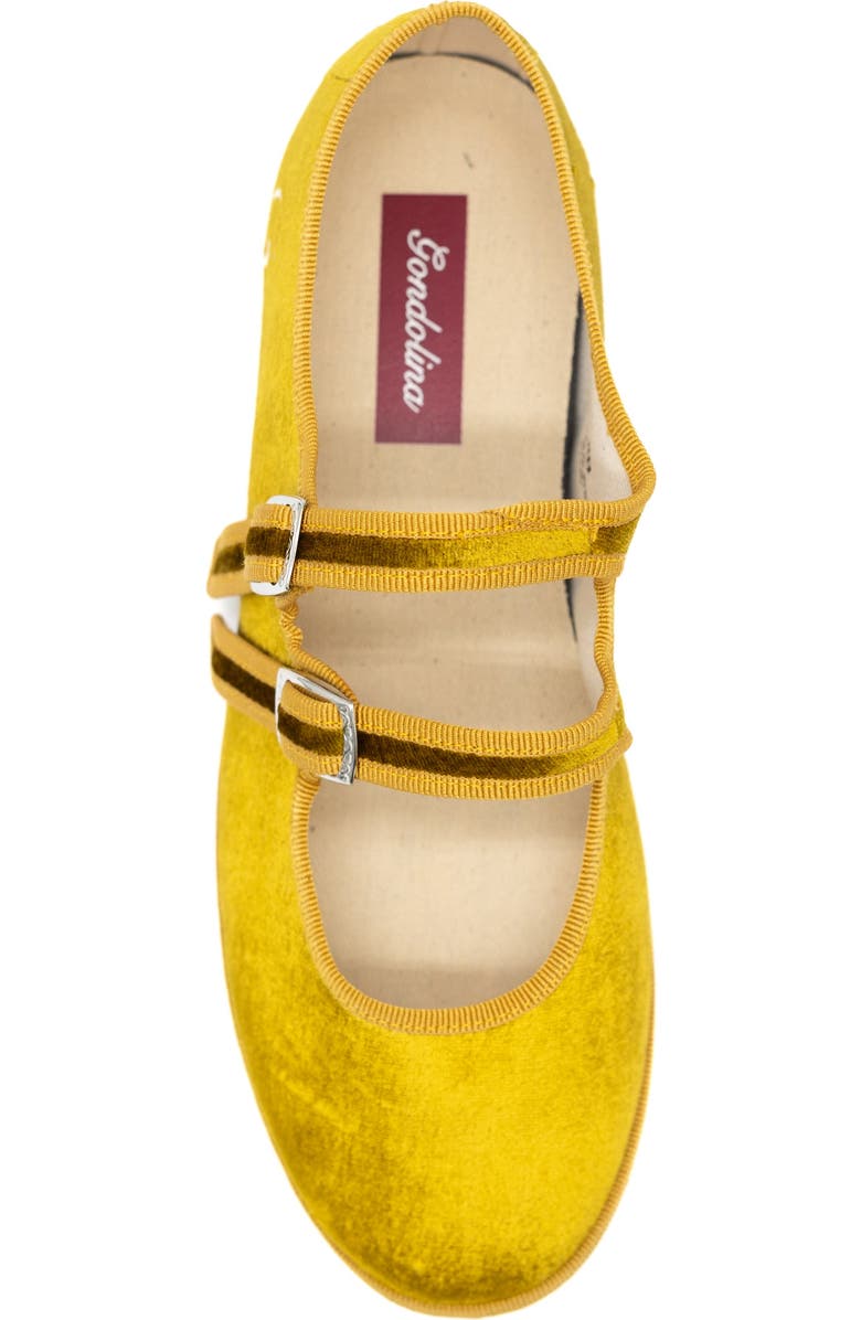 Gondolina Shoes Nina Mary Jane Double Lace Ballet Flats, Alternate, color, Gold Yellow