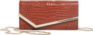 Jimmy Choo Emmie Croc Embossed Leather Clutch