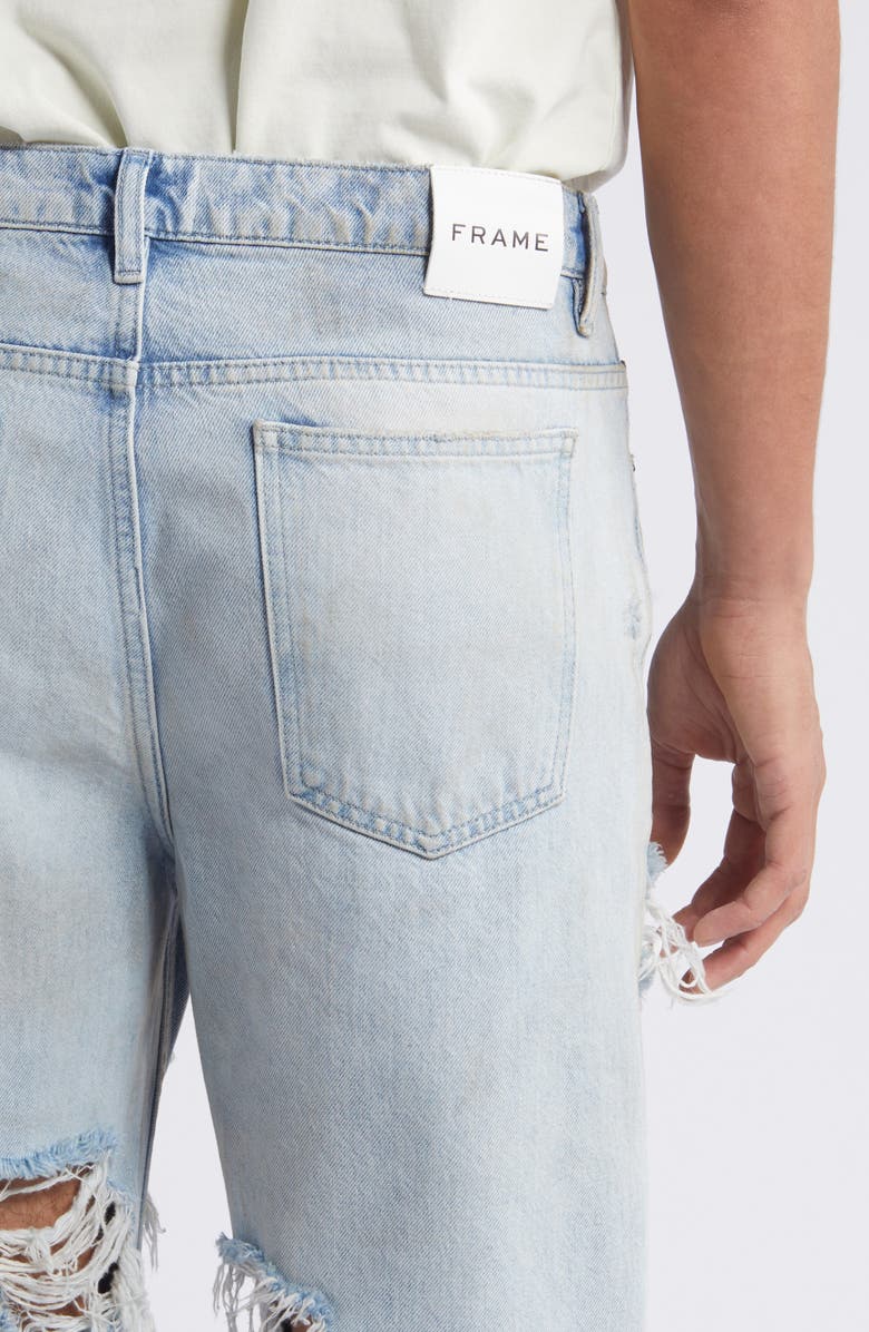 FRAME The Boxy Ripped Straight Leg Jeans, Alternate, color, Lagoon Rips