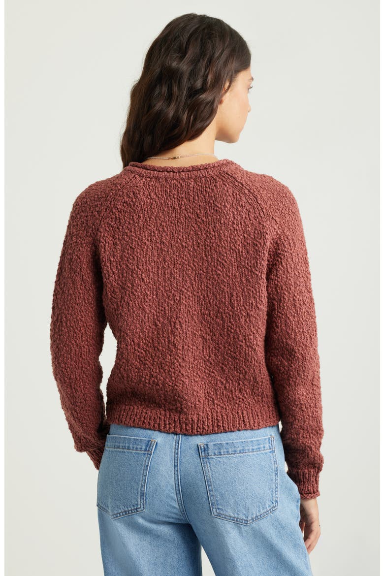 Fitted Textured Cotton Cardigan, Alternate, color, BROWN SABLE
