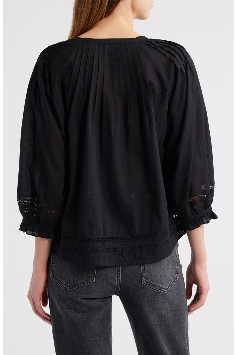 Lilah Button-Up Top, Alternate, color, BLACK