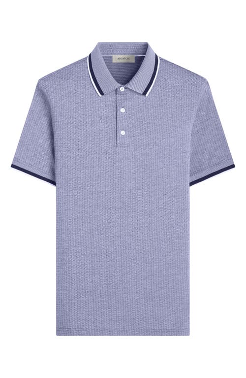 Bugatchi Speckled Bird's Eye Cotton Polo In Navy