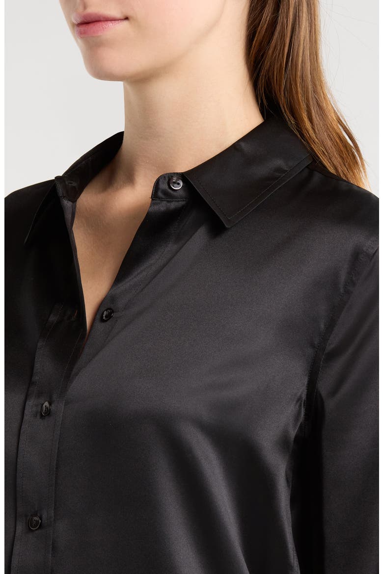 Dani Silk Charmeuse Blouse, Alternate, color, BLACK/BLACK
