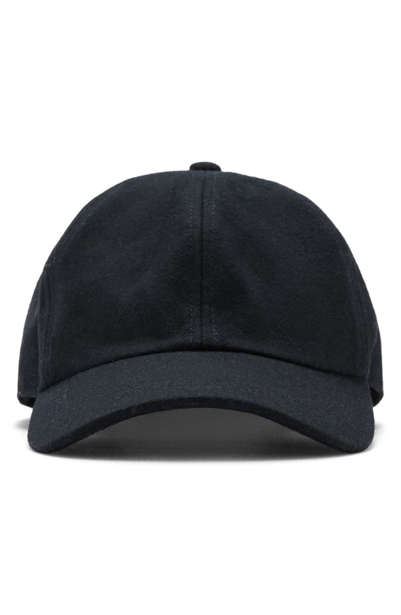 MANGO Wool Blend Baseball Cap, Main, color, Navy