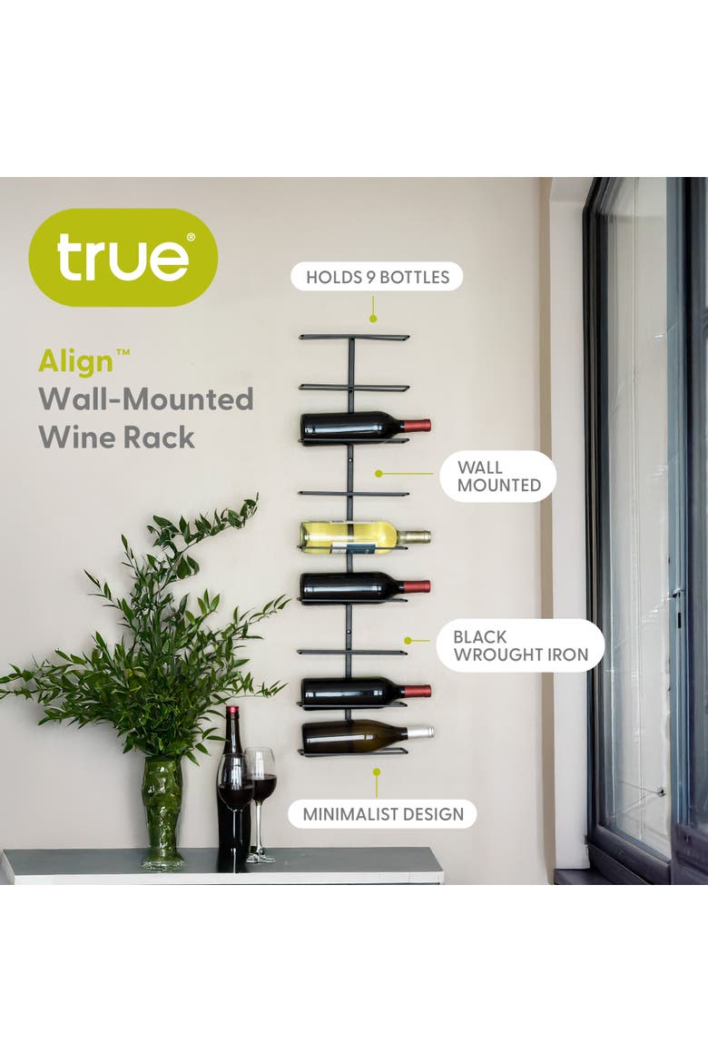 Align Wall-Mounted Wine Rack, Alternate, color, Black