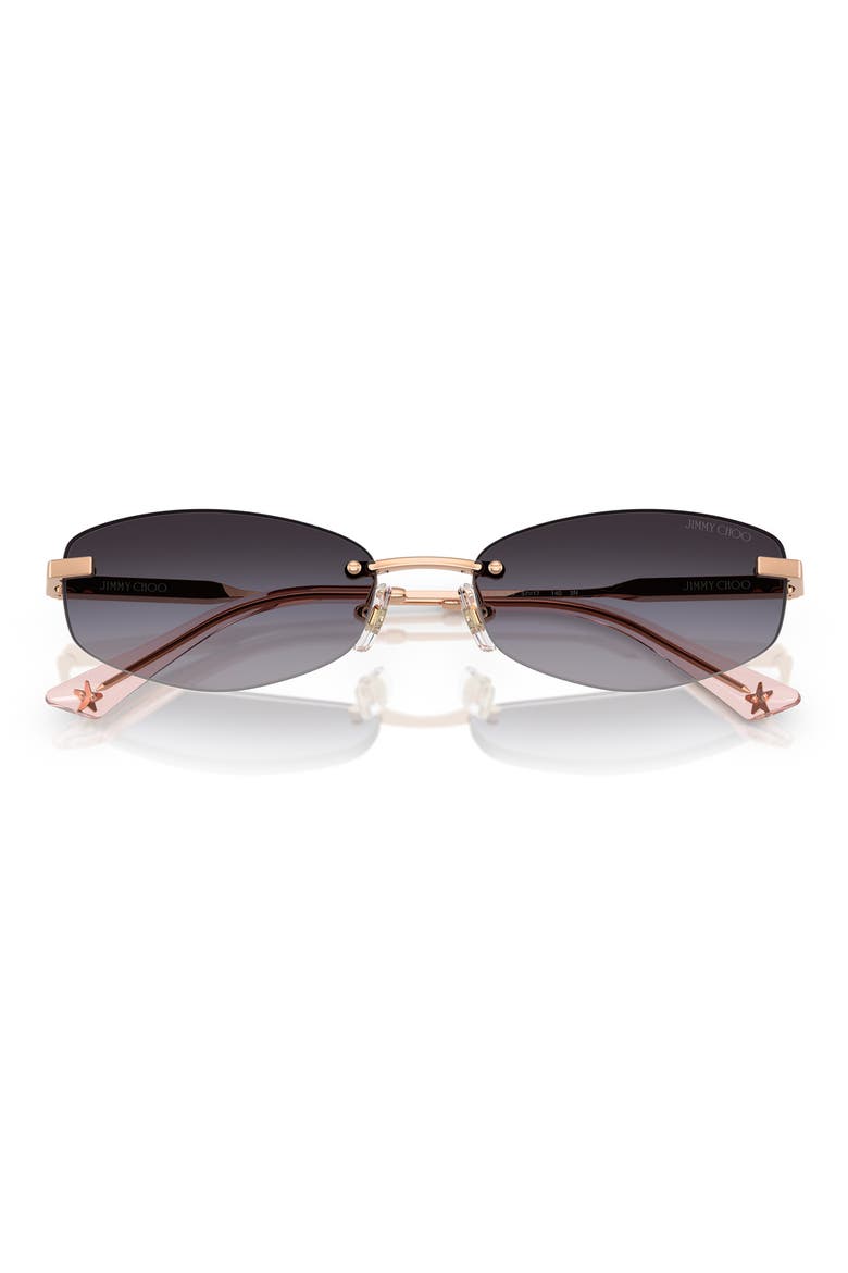 57mm Oval Sunglasses, Alternate, color, ROSE GOLD/ LIGHT GREY