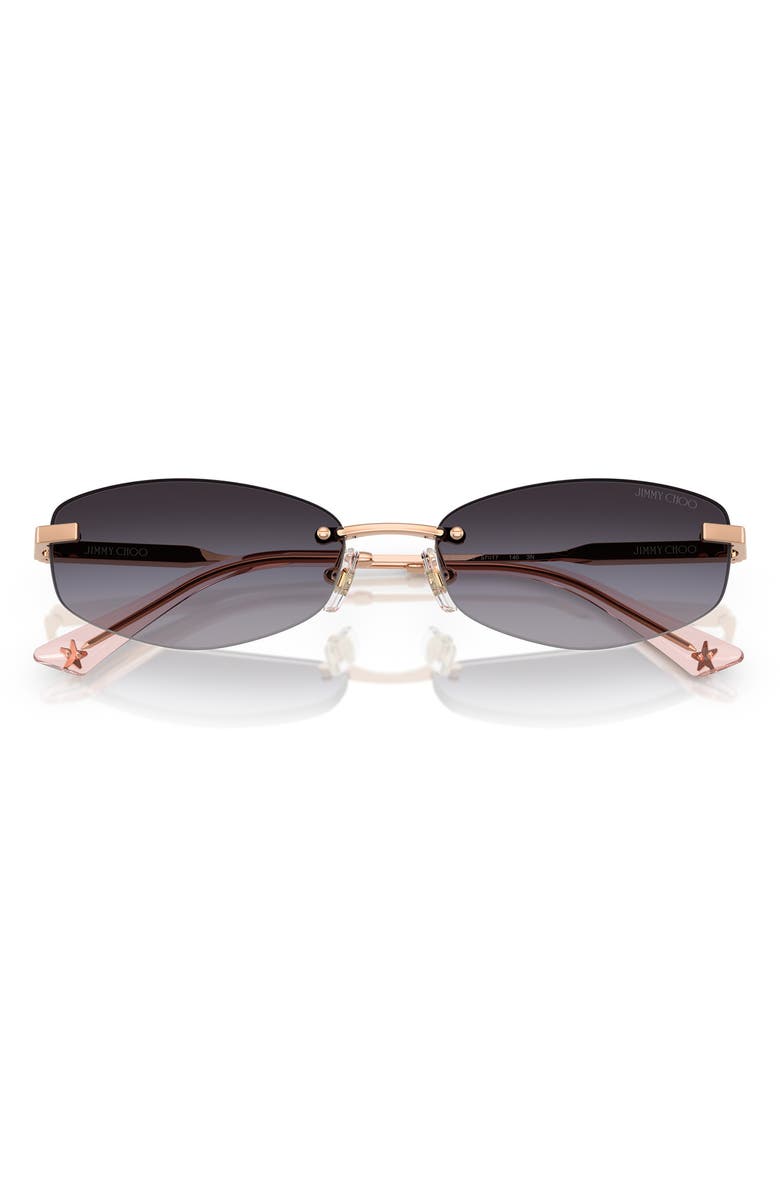 Jimmy Choo 57mm Oval Sunglasses, Alternate, color, Rose Gold 1
