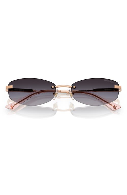 Jimmy Choo 57mm Oval Sunglasses In Rose Gold 1