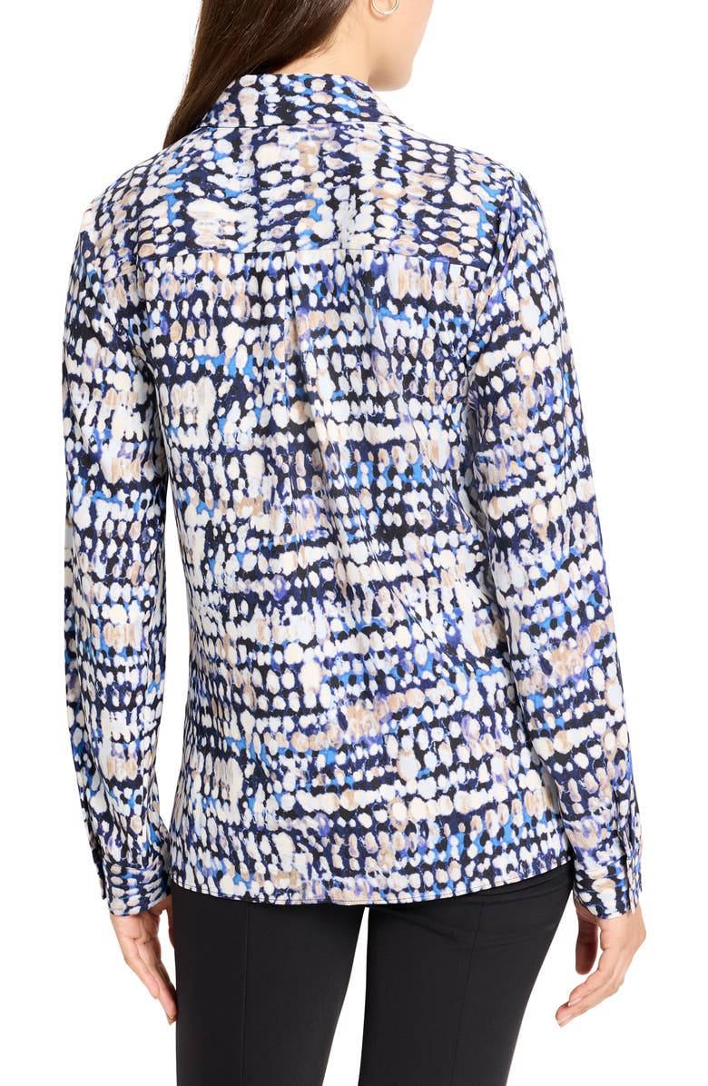 NIC+ZOE Harvest Dot Button-Up Shirt, Alternate, color, Blue Multi