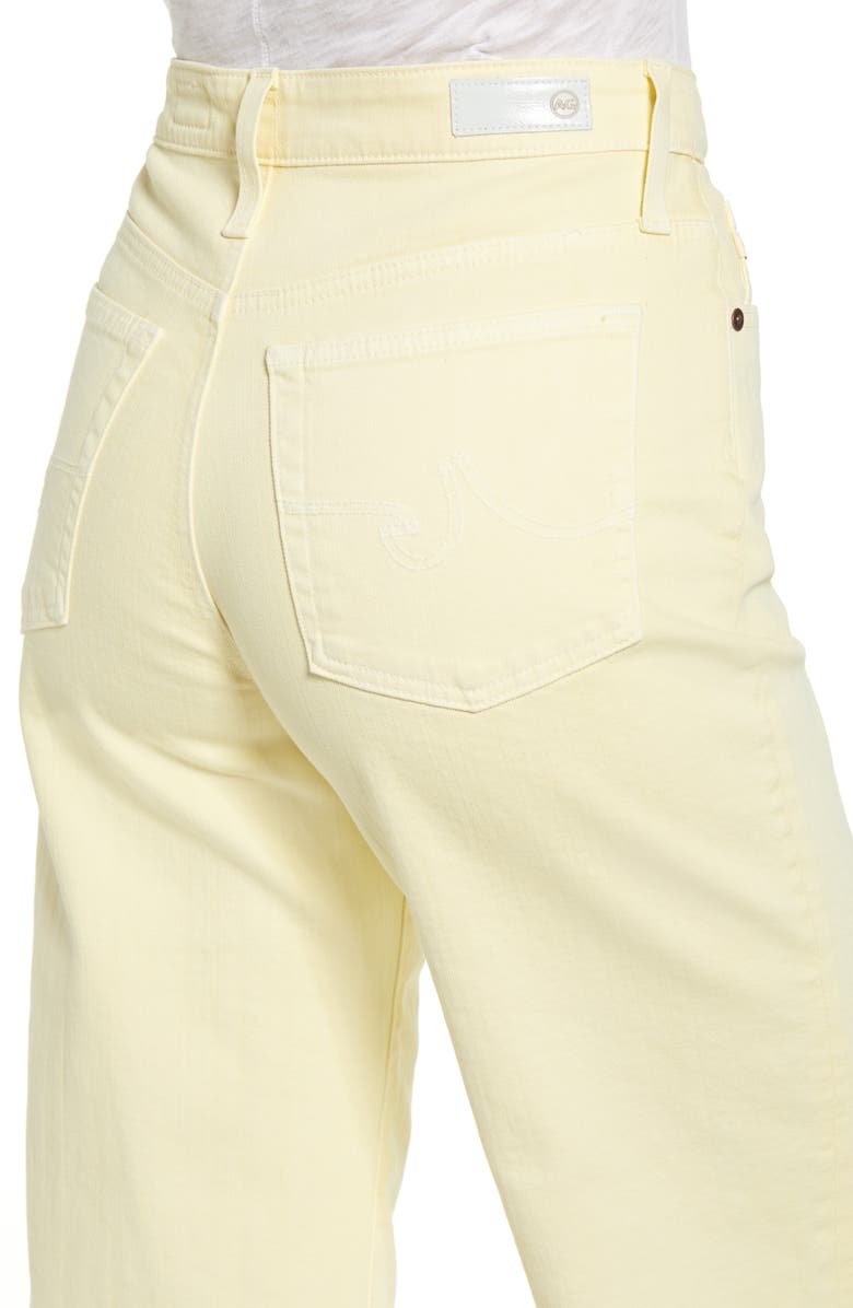 AG Etta High Waist Crop Raw Hem Wide Leg Jeans, Alternate, color, Hi White Morocc