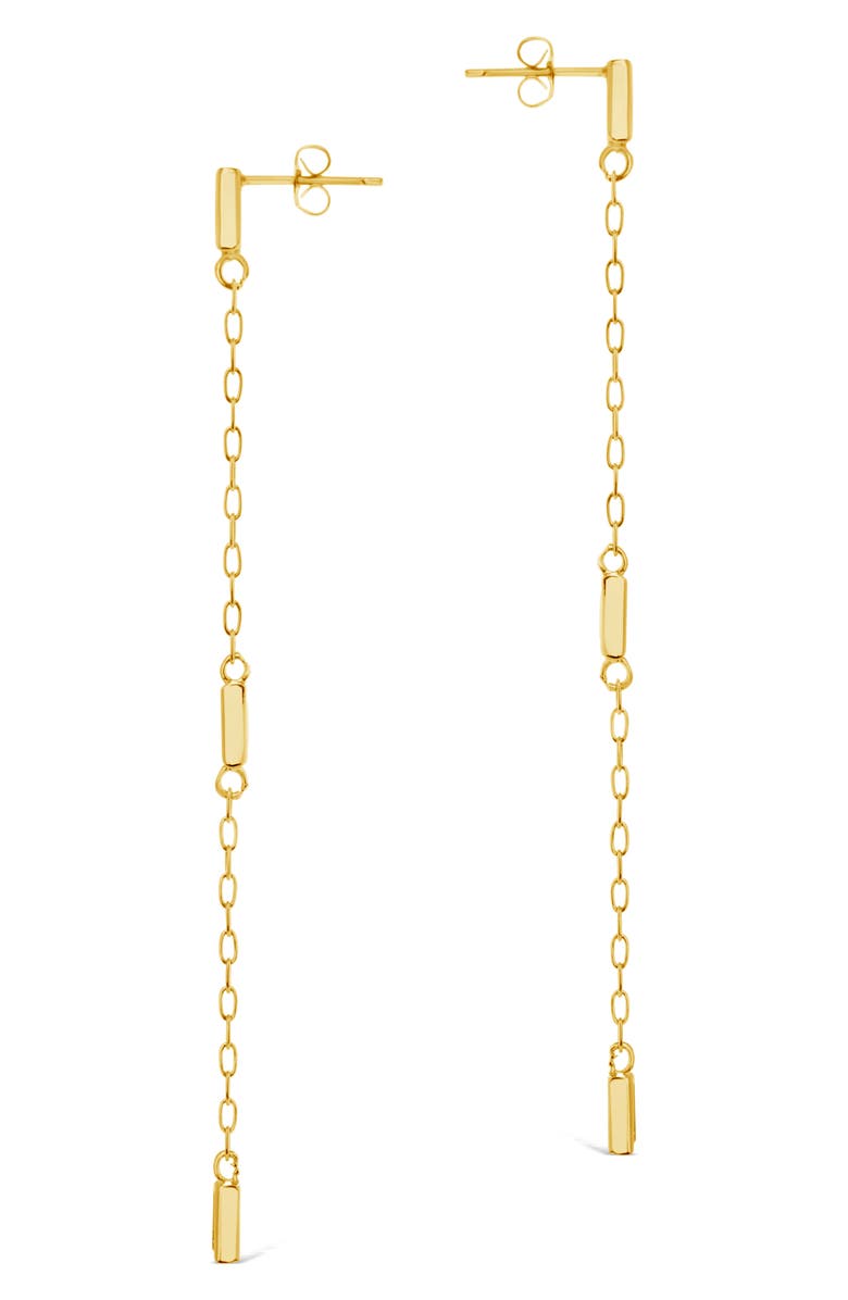 Sterling Forever Rhodium Plated Lillian CZ Drop Stud Earrings, Alternate, color, Gold