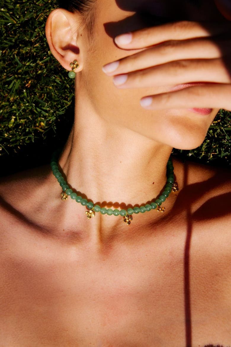 Bambi Floral Necklace, Alternate, color, Algae Green