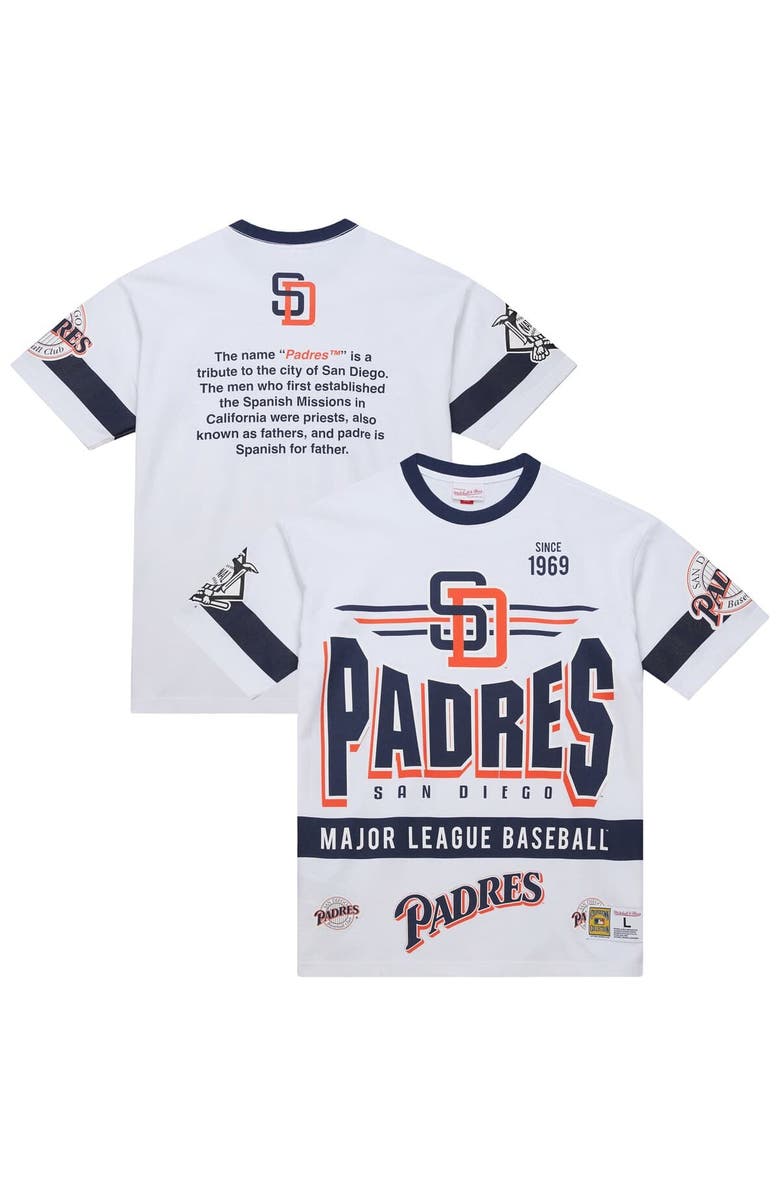 Mitchell & Ness Men's Mitchell & Ness White San Diego Padres Cooperstown Collection Team Origins Premium T-Shirt, Main, color, White