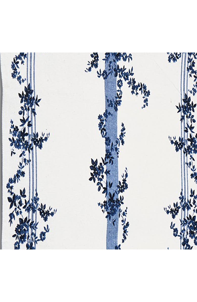 tag Cottage Blue Stripe Floral Print Cotton Table Runner Decor, Alternate, color, Blue