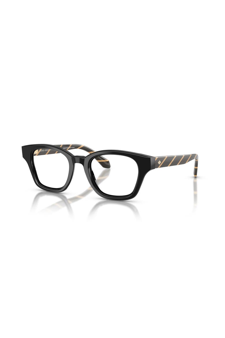47mm Rectangle optical glasses, Main, color, Black
