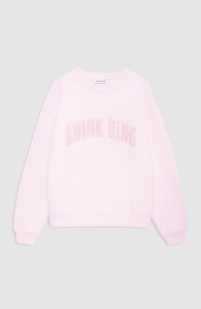 ANINE BING Spencer Crewneck Pullover Sweatshirt, Alternate, color, Powder Pink
