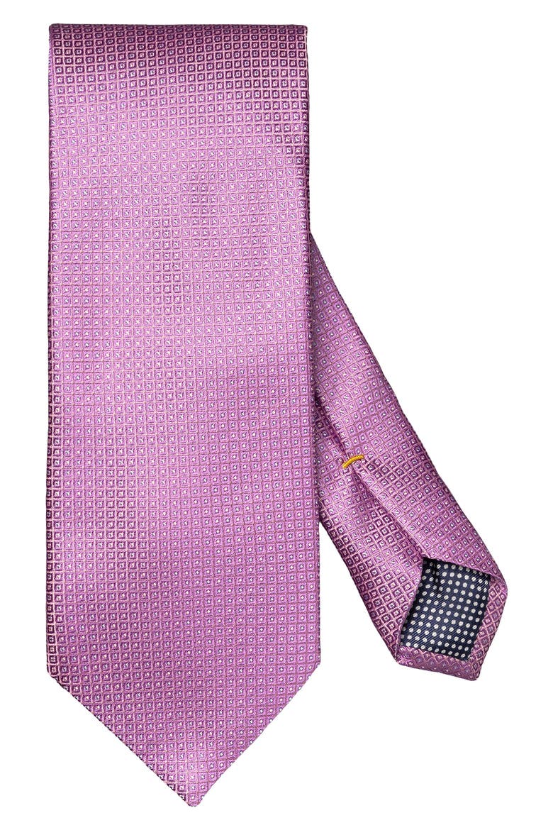 Micro Geo Silk Jacquard Tie, Main, color, MEDIUM PINK