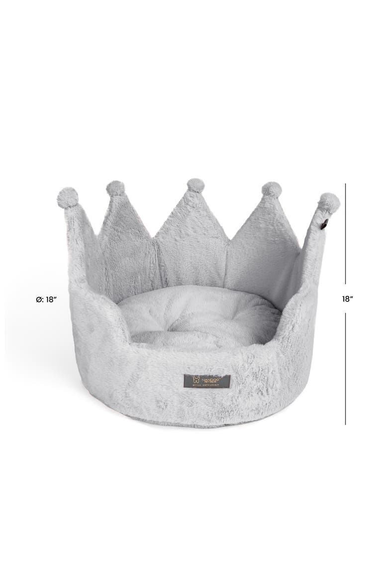 Crown Dog  Bed for Cats & Dogs, Alternate, color, Pearl River Gray