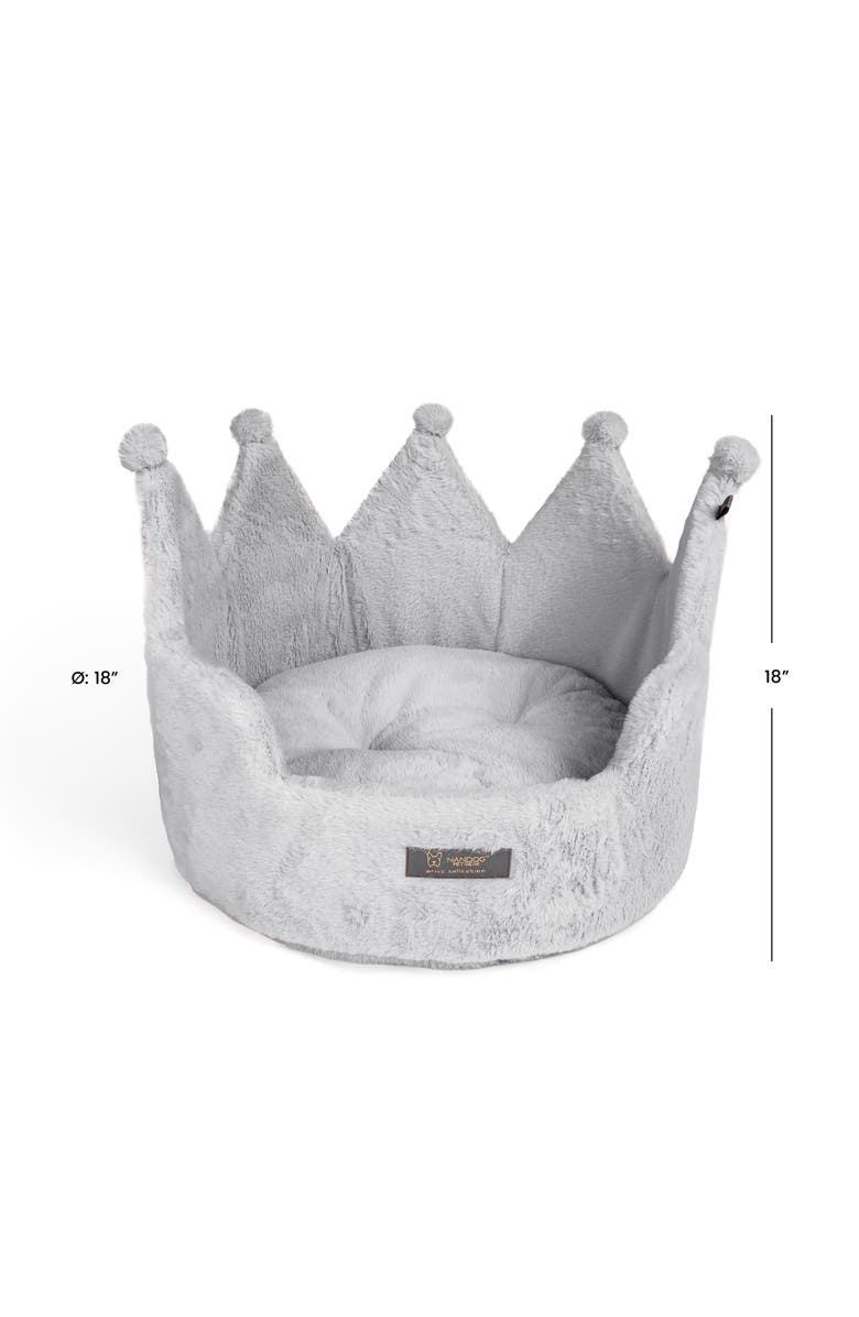 Nandog Pet Gear Crown Dog  Bed for Cats & Dogs, Alternate, color, Pearl River Gray