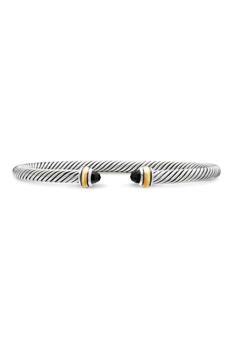 Cable Classic Bracelet with 18K Gold & Semiprecious Stones, 4mm, Main, color, BLACK ONYX