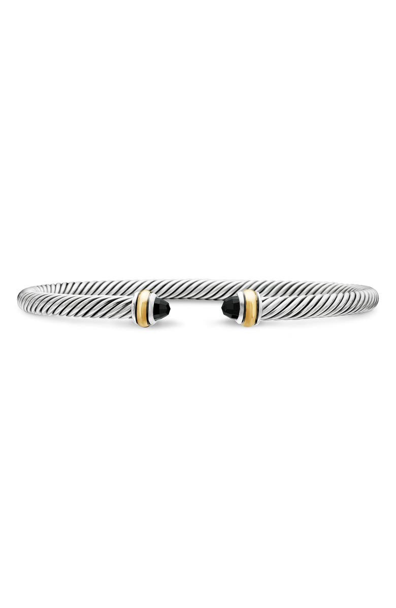 David Yurman Cable Classic Bracelet with 18K Gold & Semiprecious Stones, 4mm, Main, color, Black Onyx