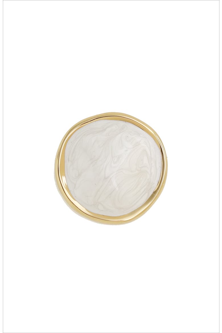 Enamel Ripple Earrings, Alternate, color, White & Gold