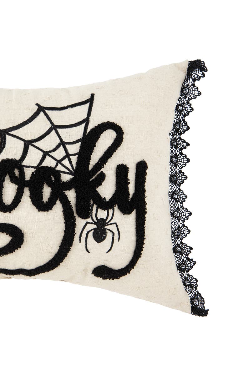 C&F Home Spider Web Halloween Embroidered Accent Pillow, 14" x 22", Alternate, color, Beige