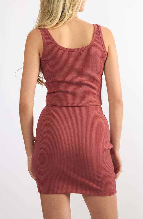 Viens Avec Moi Timeless Rib Knit Tank In Burgundy