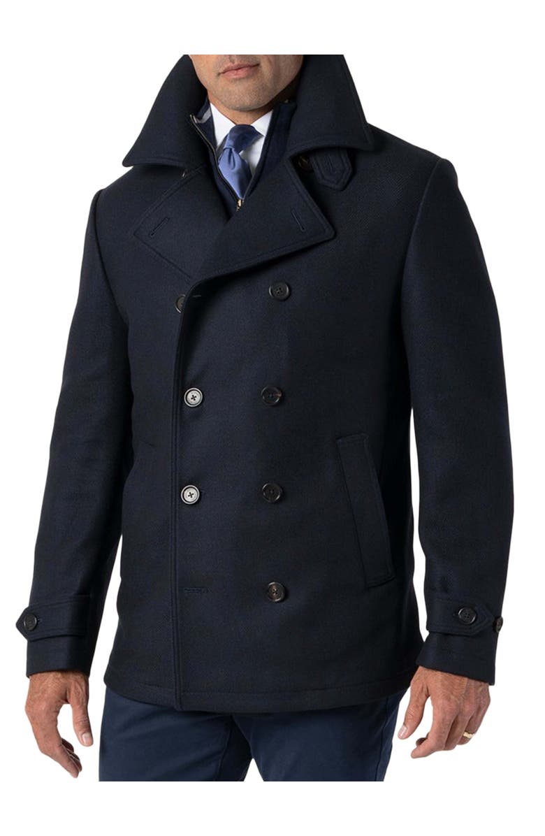 Robert Talbott Curtis Peacoat, Main, color, Navy