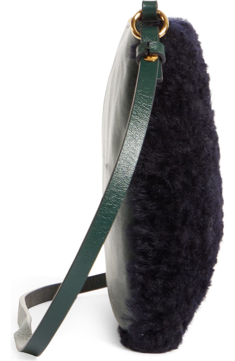Marni Small Genuine Shearling & Leather Shoulder Bag, Alternate, color,