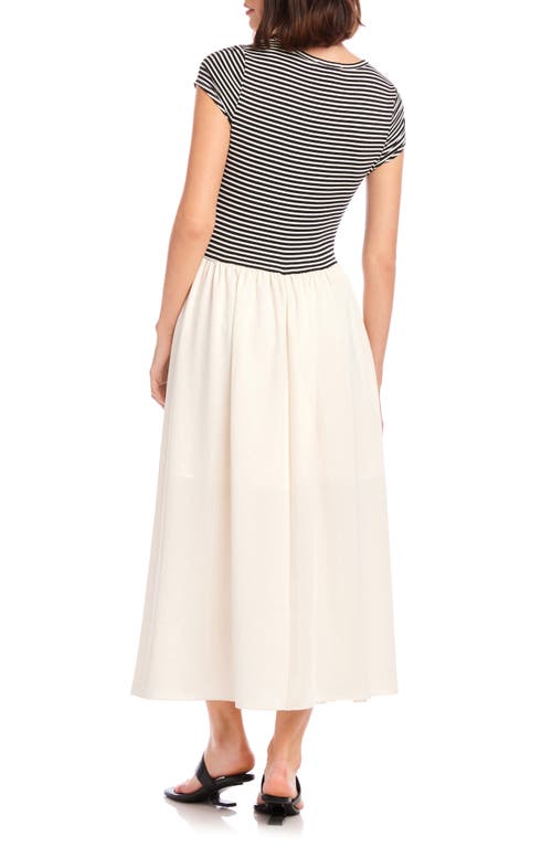 Fifteen Twenty Sylvie Contrast Skirt Dress In Stripe