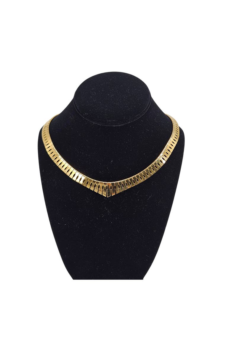 Vintage 1970 Egyptian Influence Gold Necklace, Alternate, color, gold