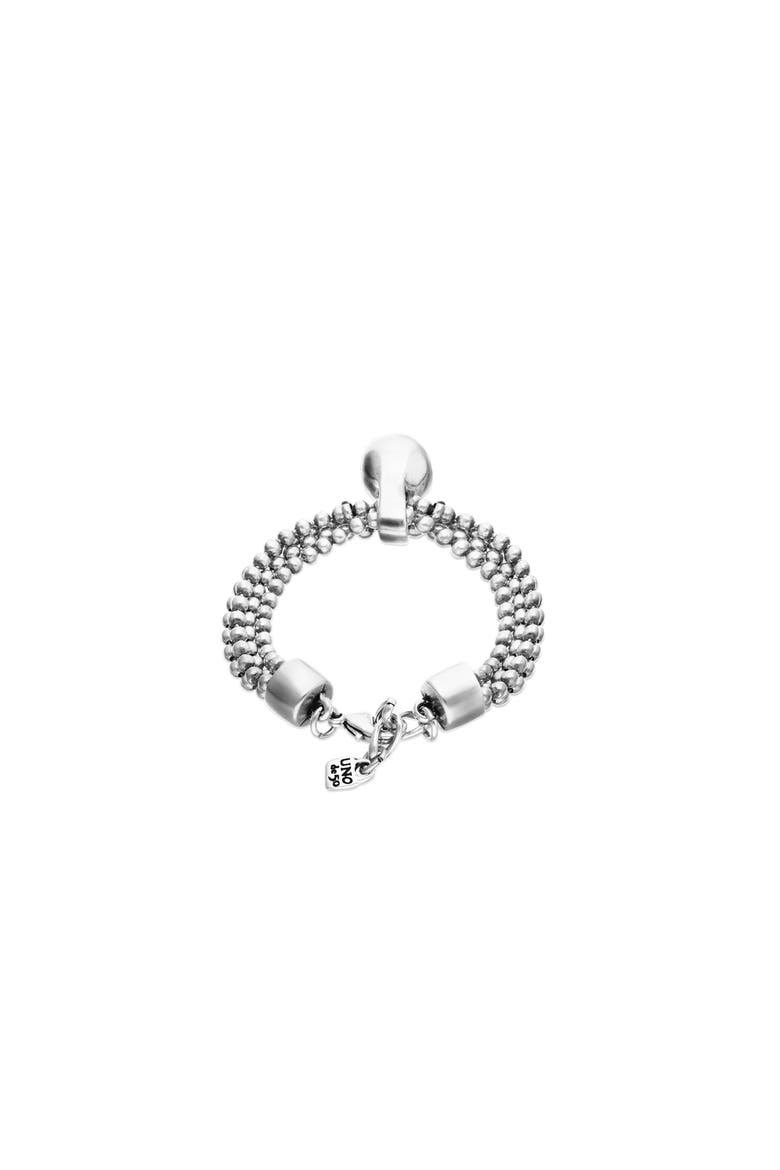 Bracelet with Silver Threads and Large Dial, Alternate, color, Silver