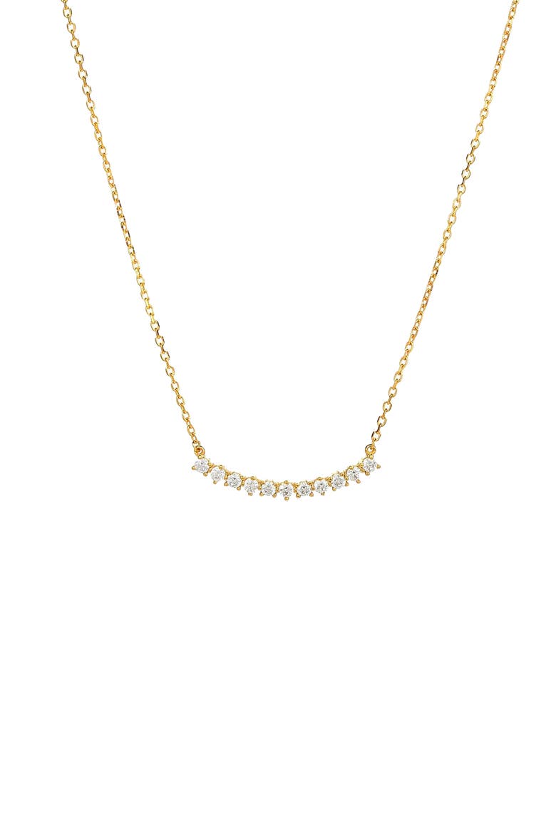 Sterling Silver 18k Gold Plated Josephine Necklace Classic Tennis Gift, Main, color, Gold
