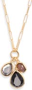 Nordstrom Triple Charm Cabochon Pendant Necklace