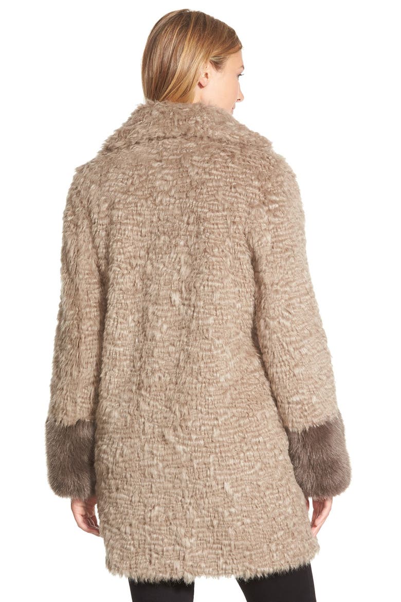 Laundry by Shelli Segal Faux Fur Coat, Alternate, color, NATURAL