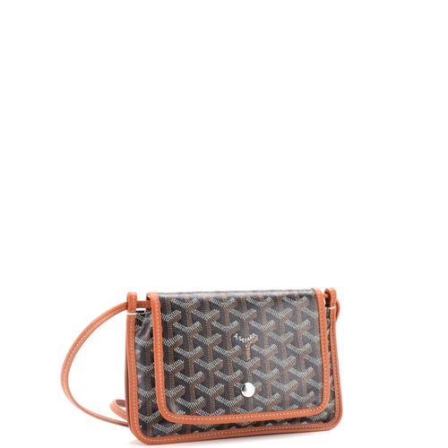 Pre-owned Goyard  Goyard Plumet Clutch Wallet Coated Canvas In Brown