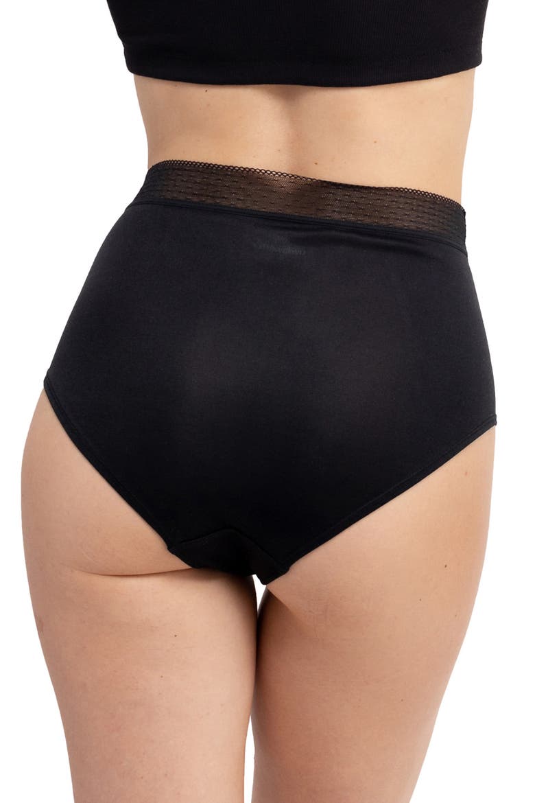 High Waist Silk Briefs, Alternate, color, TAP SHOE BLACK