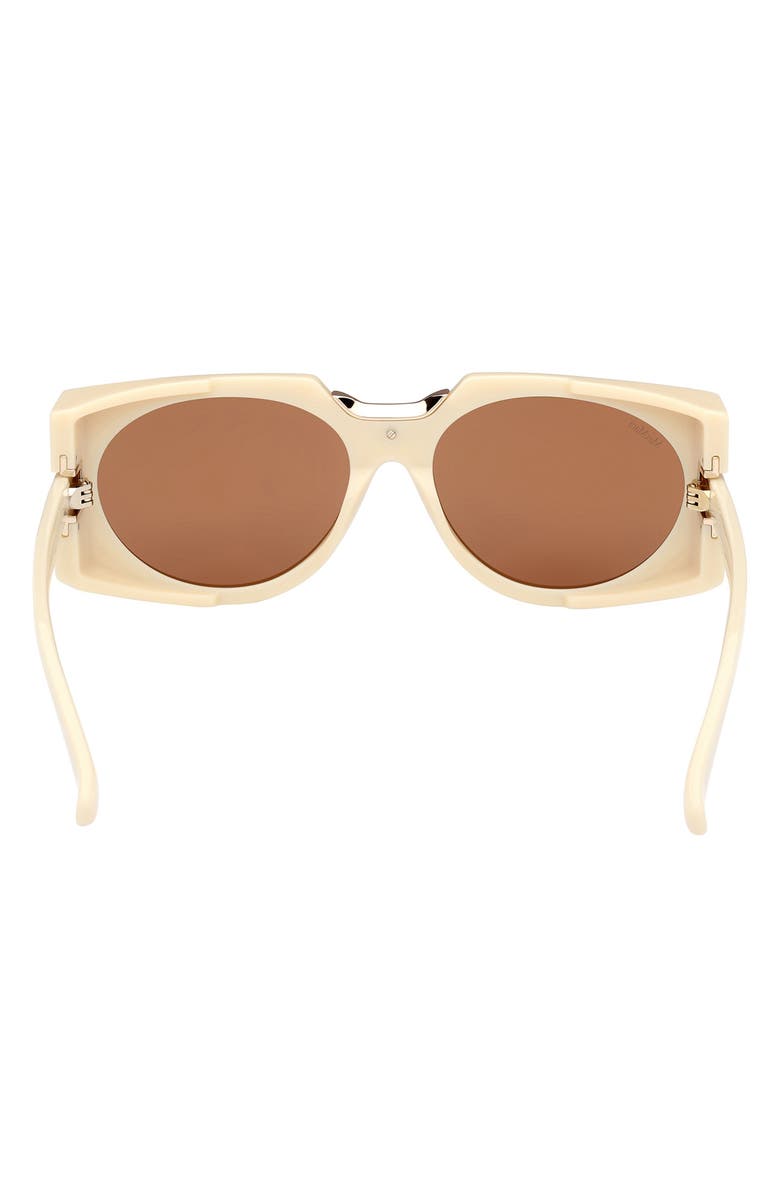 Max Mara 59mm Round Sunglasses, Alternate, color, Ivory / Brown