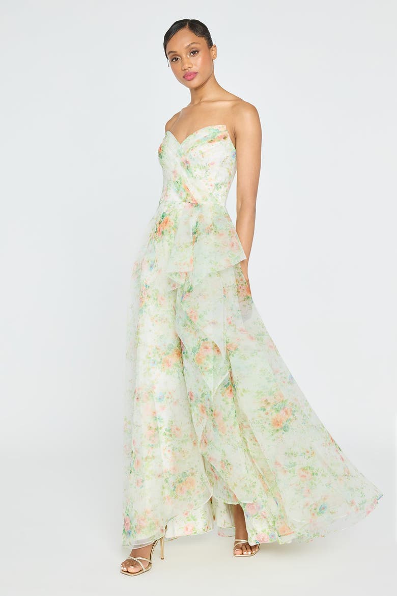 Tanya Organza A-Line Gown, Alternate, color, Petite Primrose