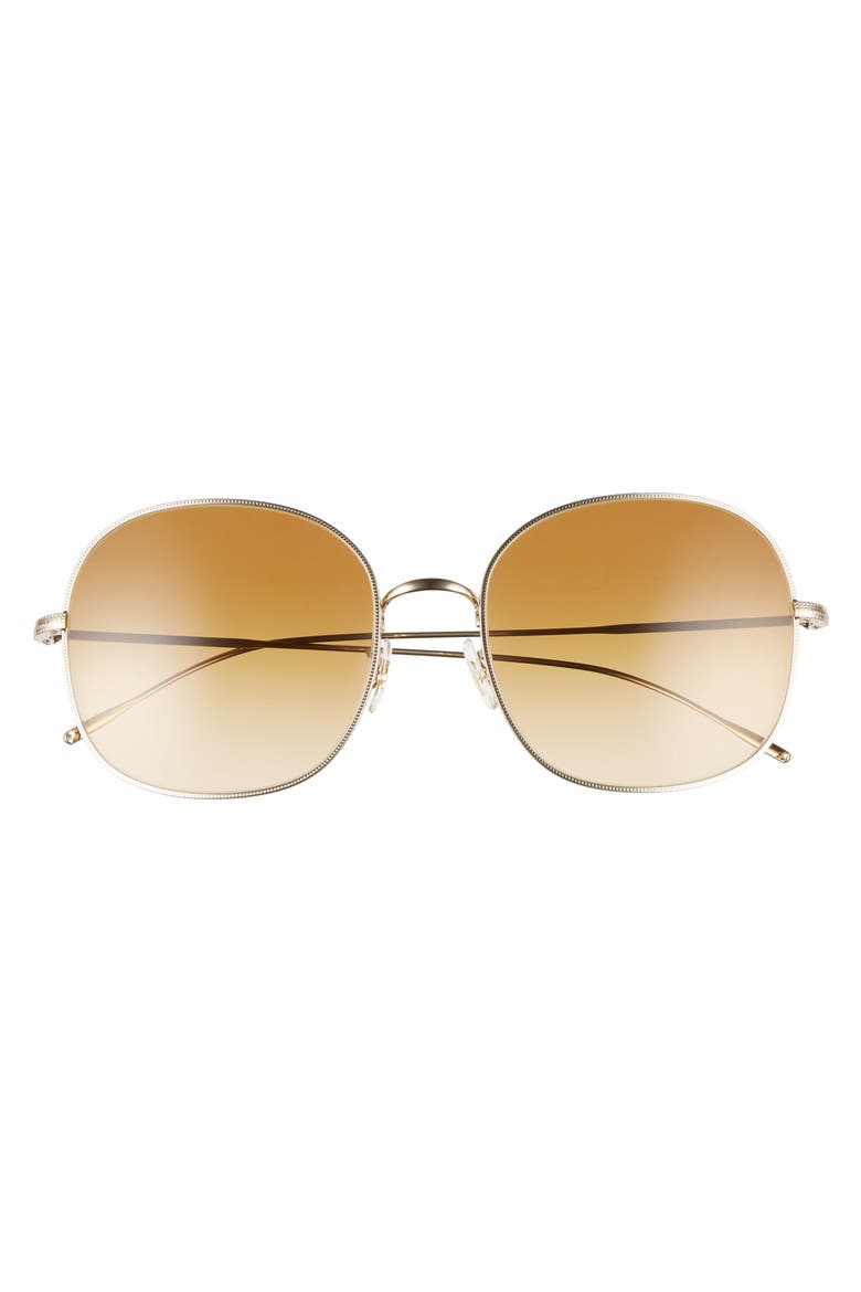 Mehrie 57mm Gradient Round Sunglasses, Alternate, color, SOFT GOLD/ AMBER BROWN