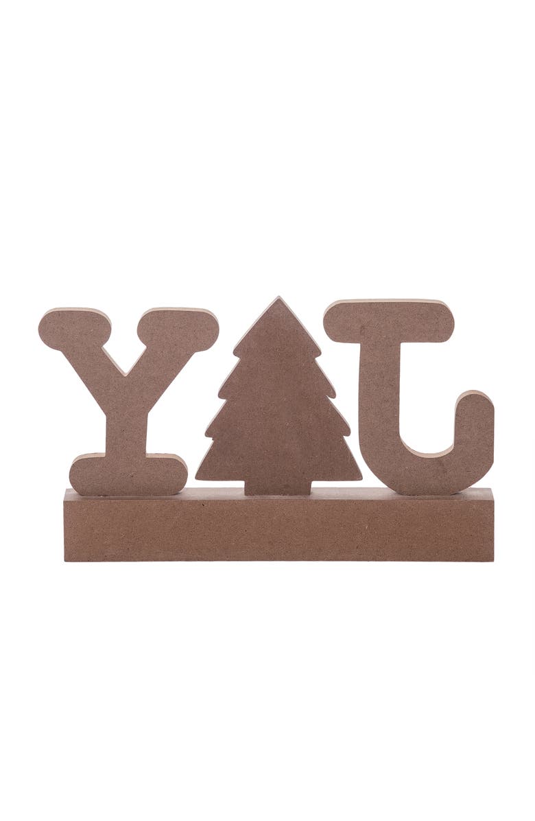 Transpac Multicolor Rustic Joy To The World Christmas Decor Figurine, Alternate, color, Red