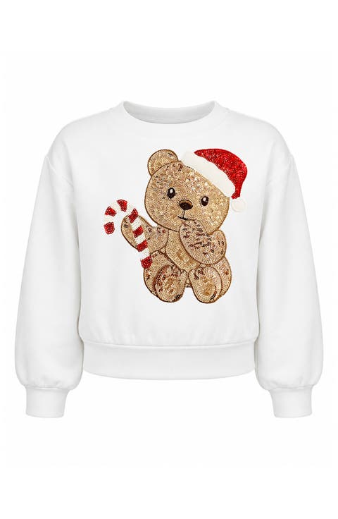 Kids' Sequin Bear Sweatshirt
