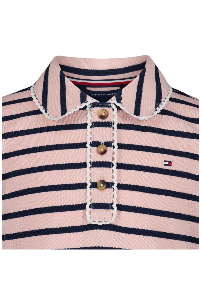 Kids' Breton Striped Polo Dress, Alternate, color, LOTUS