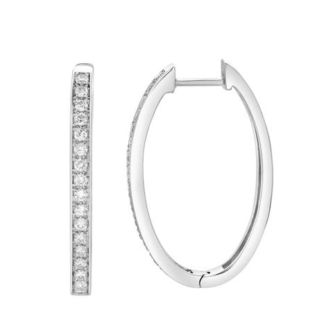 Maris Channel-Set Diamond Huggie Hoop Earrings in 14K Gold