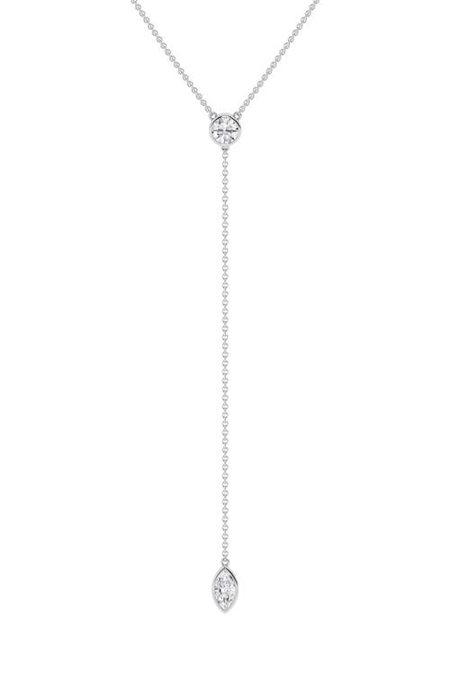 Everyday By Hautecarat Mixed Shape Diamond Lariat Y-necklace In 14k White Gold